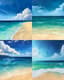 Serene Smooth Beach Acrylic Scene - Tranquil Coastal Acrylic Painting for Artists and Decor Enthusiasts 4