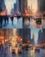 Bustling City Street Impressionist Art - Vibrant Urban Impressionist Painting for Creative Decor and Artistic Projects 4