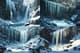 Ice Waterfall Majesty - Serene Winter Landscape Art for Tranquil Spaces and Creative Decor 4