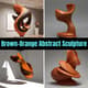 Brown Orange Abstract Sculpture - Contemporary 3D Printed Art for Designers and Creative Spaces 5