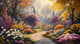 Tranquil Autumn Garden - Serene Landscape Art for Peaceful Home and Office Decor 6