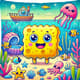 SpongeBob Pillow Art Pack - Playful Craft & Materials Design Bundle for Creative Projects 4