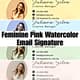 Feminine Pink Watercolor Email Signature - Elegant Business Email Template for Professional Communication 3