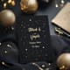 Black & Gold Simple Happy New Year - Elegant Minimalist New Year Card Design for Stylish Celebrations 6