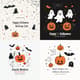 Black Modern Illustration Happy Halloween Greeting Card - Stylish Seasonal Invitation for Spooky Celebrations and Festive Messaging 6