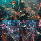 Neon Mirage Dystopian Megacity Concept Art - Futuristic Architectural Visuals for Creators and Designers 4