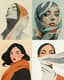 Muted Tone Minimalist Portrait of a Woman with a Scarf - Elegant Ethereal Portrait Art for Contemporary Decor and Creative Projects 5