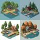 Tranquil Lakeside Cabin Pixel Scene - Isometric Pixel Art for Game Developers and Digital Creators 3