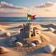 Mini Sand Castle with Flag - Detailed 3D Printing Model for Creative Makers and Hobbyists 6
