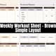 Weekly Workout Sheet Brown Simple Layout - Clean Fitness Tracker Templates for Health & Lifestyle Enthusiasts 1