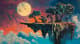 Floating Island in the Sky Artwork - Surrealist Heritage Brushworks for Timeless Artistic Expression 6