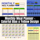 Monthly Meal Planner - Colorful Blue & Yellow Design - Vibrant Health & Fitness Planner for Personal and Professional Use 5