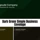 Dark Green Simple Business Envelope - Sleek Corporate Envelope Design for Professional Office Use 3