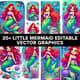 20+ Little Mermaid Editable Vector Graphics - Playful Cartoon Illustrations for Creative Projects and Branding 1