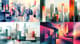 Abstract Cityscape - Creative Urban Office Wall Art for Modern Workspace Inspiration 1