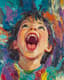 Vibrant Clashing Colors Expressionistic Portrait of a Child - Bold Expressionistic Portrait Art for Emotional and Artistic Projects 5
