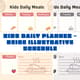Kids Daily Planner Beige Illustrative Schedule - Creative Health & Meal Plan Template for Families and Educators 4
