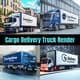 Cargo Delivery Truck Render - High-Quality 3D Model for Logistics and Transport Visualizations 4