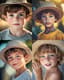 Realistic Portrait of a Young Boy with a Hat - Natural Look Ethereal Portrait Art for Timeless Personal and Professional Use 1