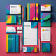 Multicolor Modern Stationery Set - Professional Business Identity Templates for Dynamic Branding and Office Use 5
