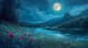 Moonblossom Vale Nocturnal Floral Field - Fantasy Environment Art for Immersive Storytelling and Game Design 1