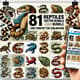 81 Reptiles Vector Bundle - Detailed Sublimation-Ready Animal Illustrations for Designers and Crafters 3