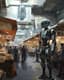 Futuristic Market with Android Vendors - Concept Art - Immersive Sci-Fi Robotics Scene for Creators and Visual Storytellers 6