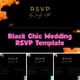 Black Chic Wedding RSVP Template - Elegant Business & Event Invitation Design for Modern Celebrations 3