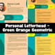 Personal Letterhead - Green Orange Geometric - Modern Business Stationery Templates for Professional Branding 5