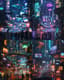 Cyberpunk Space Art - Chaotic Alien City at Night - Futuristic Sci-Fi Vectors for Designers and Creative Projects 3