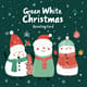 Green White Cute Christmas Greeting Card - Charming Festive Holiday Invitation for Personal and Business Use 4