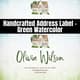 Handcrafted Address Label - Green Watercolor - Artistic Shipping and Retail Label Templates for Elegant Brand Packaging 4