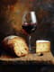 Wine and Bread Still Life Artwork - Timeless Painting for Elegant Home and Creative Spaces 5