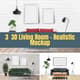 3D Living Room Realistic Mockup - Immersive Home Interior Presentation for Designers and Marketers 3