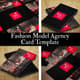 Fashion Model Agency Card Template - Sleek Business Card Design for Fashion Industry Professionals and Agencies 1