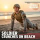 Soldier Doing Crunches on Beach - Cinematic Military Stock Video for Security and Training Projects 6