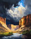 Towering Landscape Oil - Immersive Traditional Oil Painting for Art Enthusiasts and Decor 1