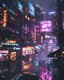 Cyberpunk Space Art - Rainy Street in Neon City - Futuristic Neon Sci-Fi Artwork for Designers and Creators 5