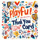 Playful Illustrative Thank You Card - Cheerful Gratitude Design for Personal and Business Appreciation 1