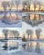 Frozen Pond Stillness - Serene Winter Landscape Art for Tranquil Home and Office Décor 6