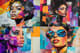 Woman Collage Portrait with Metallic Elements - Contemporary Mixed-Media Portrait Art for Creative Decor and Visual Storytelling 4