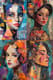 Mixed Media Abstract Female Portrait - Expressive Abstract Portrait Art for Creative Projects and Personal Branding 4