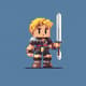 Classic 8-Bit Hero Sprite Design - Retro Pixel Art Characters for Indie Games and Digital Creators 6