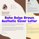 Boho Beige Brown Aesthetic Cover Letter - Stylish Professional Templates for Modern Job Seekers and Creative Portfolios 5