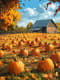 Autumn Pumpkin Patch - Serene Autumn Landscape Art for Seasonal Decor and Creative Projects 5