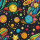 10 Cosmic Kawaii Space Adventure Patterns - Playful Anime-Inspired Designs for Creative Printables and Crafts 6