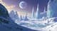 Ice Alien Planet - Ethereal Sci-Fi Alien Worlds Art for Creative and Commercial Projects 5