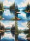Serene Lake Painting - Tranquil Landscape Art for Home Decor and Creative Spaces 5