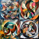 Kinetic Abstract Overlapping Geometrics - Dynamic Abstract Art for Creative Visual Projects and Modern Spaces 3