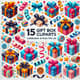 15 Gift Box Cliparts - Celebration & Festive PNG Set - Playful Cartoon Illustrations for Festive Designs and Creative Projects 3